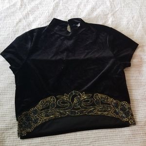 Velvet Black Crop Top